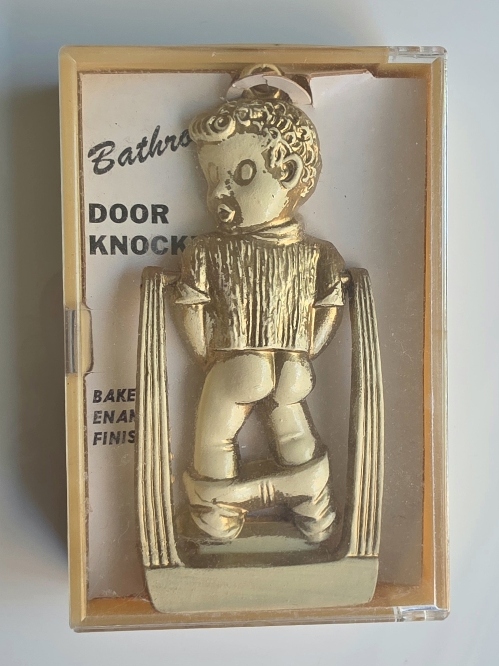 Vintage Gold-tone Novelty Bathroom Door Knocker
